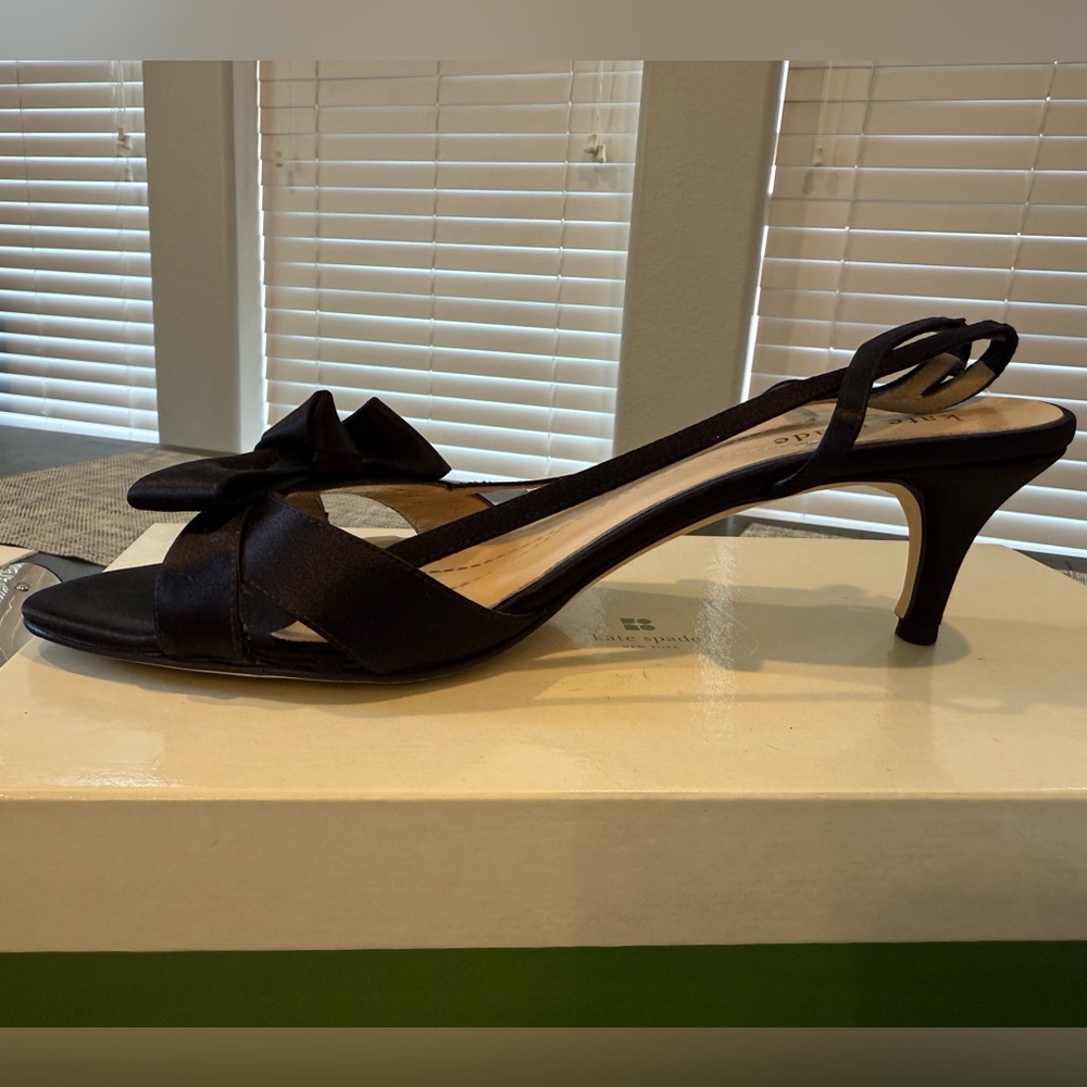 Kate Spade Black Slingback Heels with Kitten Heel